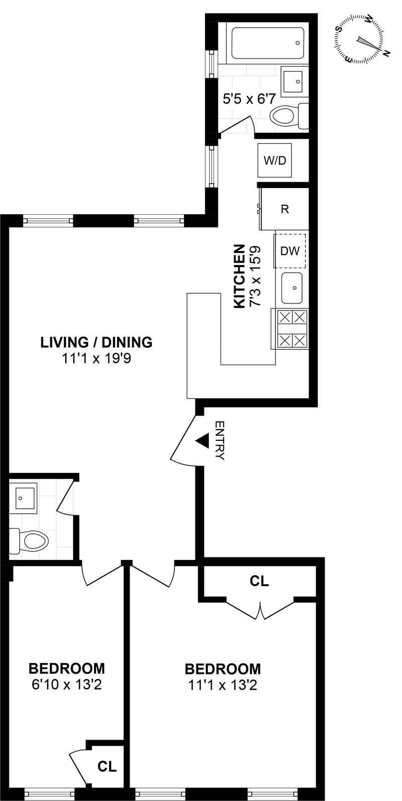 Floorplan for 44 Woodhull Street