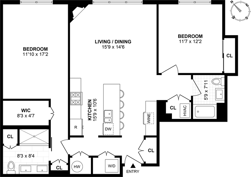 Floorplan for 1313 Park Ave, 4C
