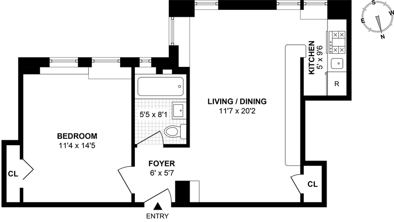 Floorplan for 230 Riverside Drive, 18E