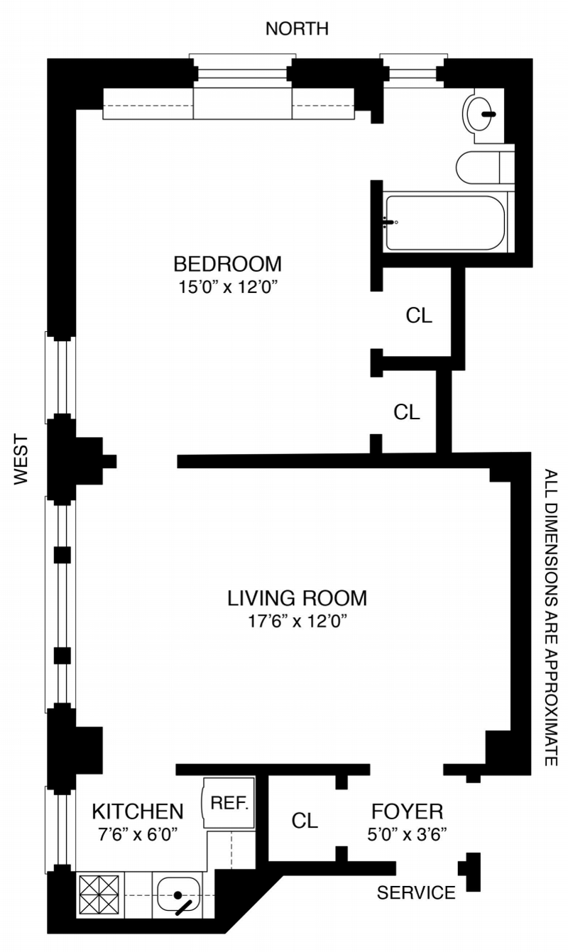Floorplan for 145 West 79th Street, 5C