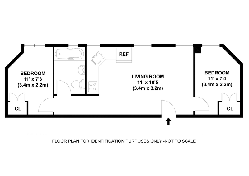 Floorplan for Cozy  Comfortable 2 Bed In Harlem