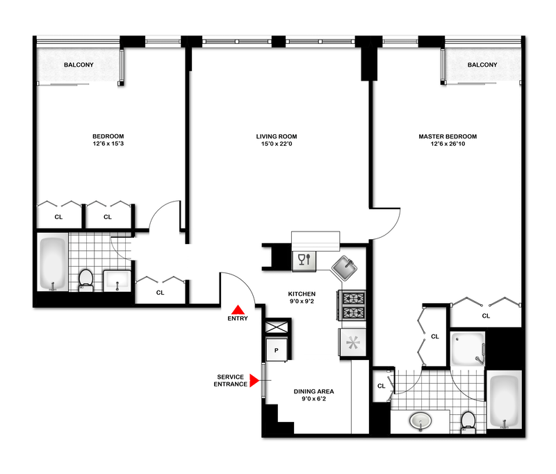 Floorplan for 324 West 23rd Street, 6A