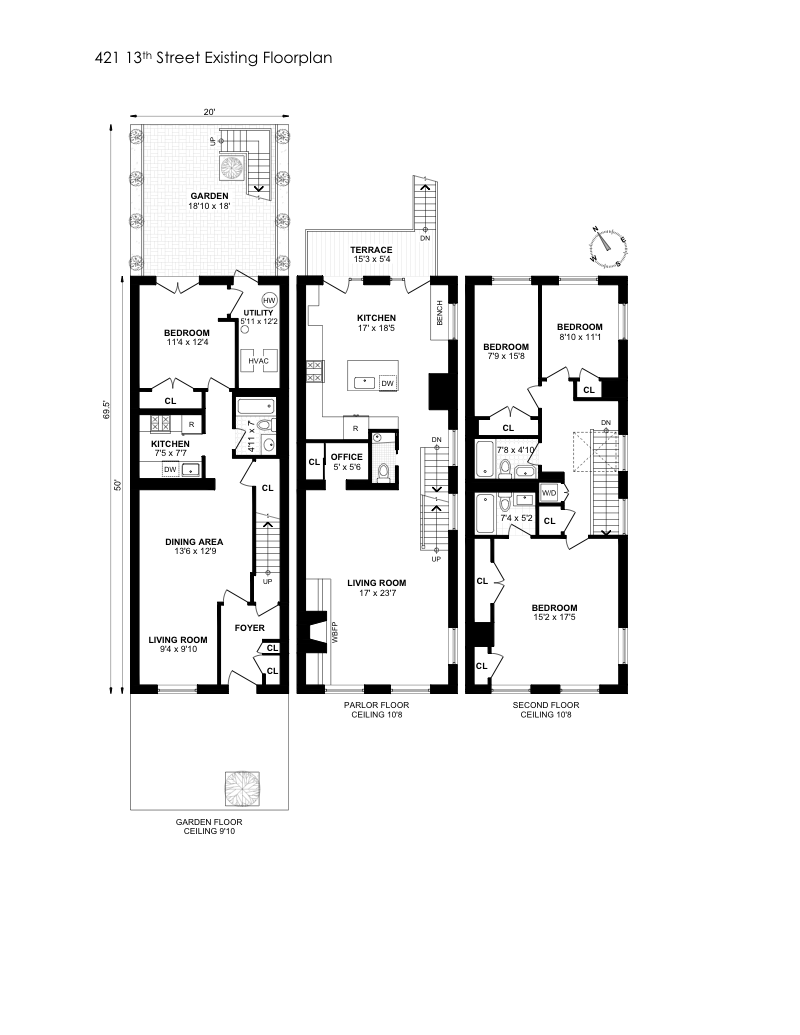 Floorplan for 421 13th St- , House With A Loft-Like Vibe