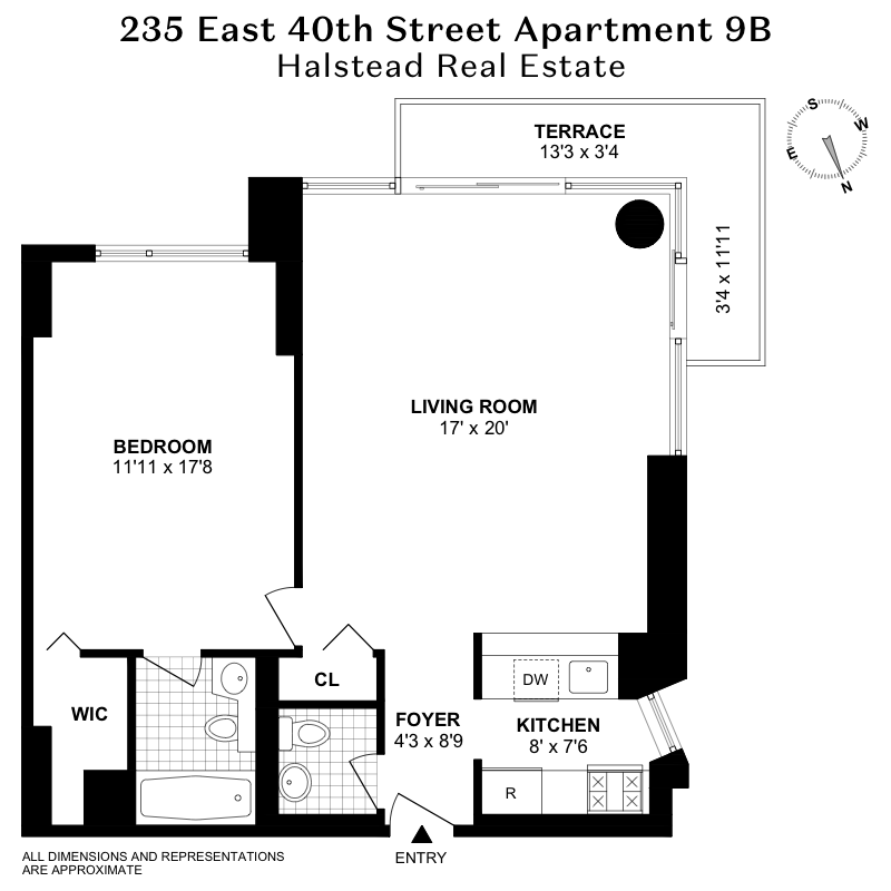 Floorplan for 235 East 40th Street, 9B