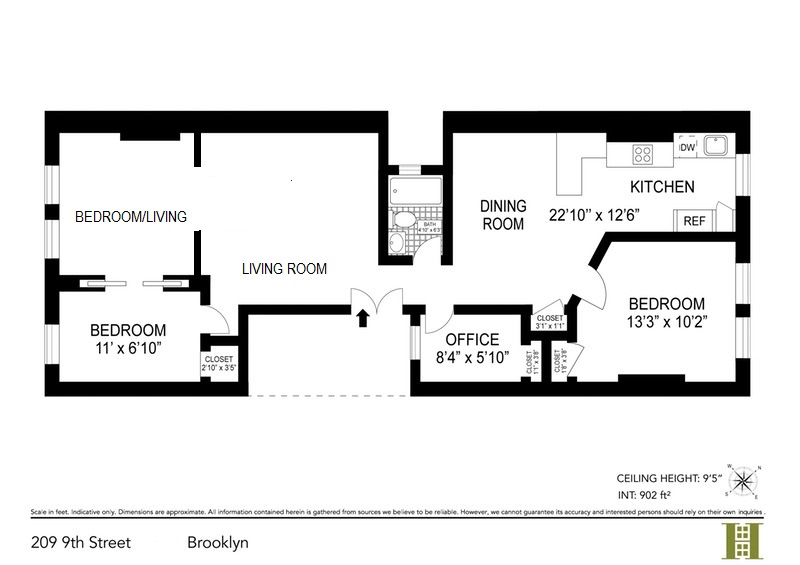 Floorplan for 209 9th Street, 2
