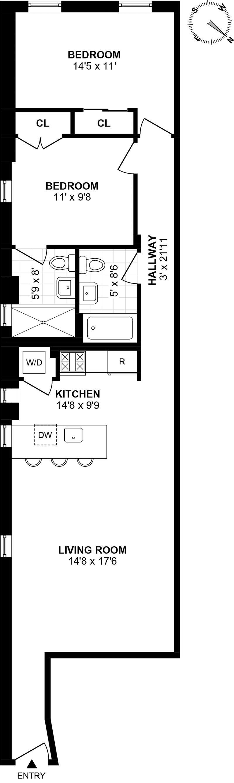 Floorplan for 42 West 120th Street, 3D