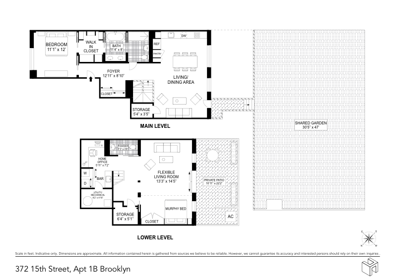 Floorplan for 372 15th Street, 1B