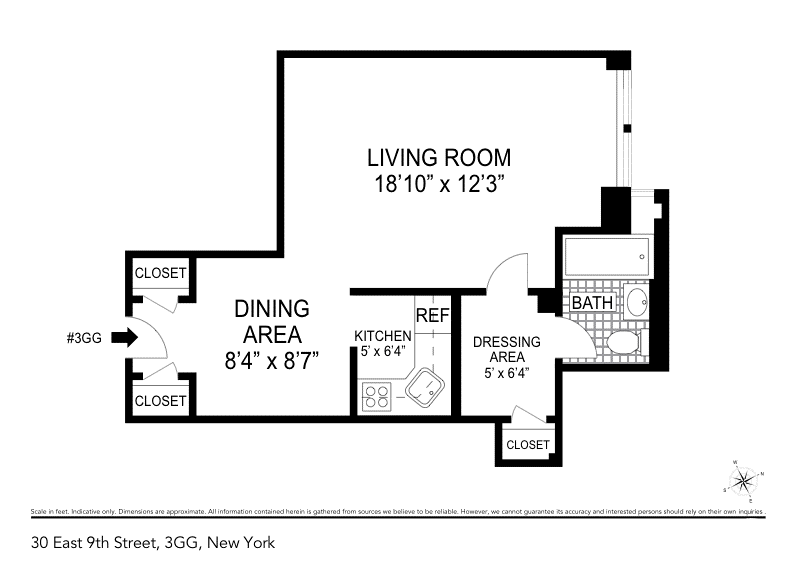 Floorplan for 30 East 9th Street, 3GG