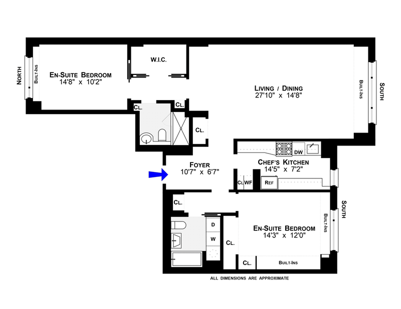 Floorplan for 116 Central Park South, 8A