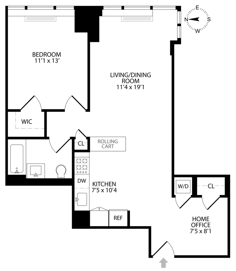 Floorplan for 388 Bridge Street, 43E