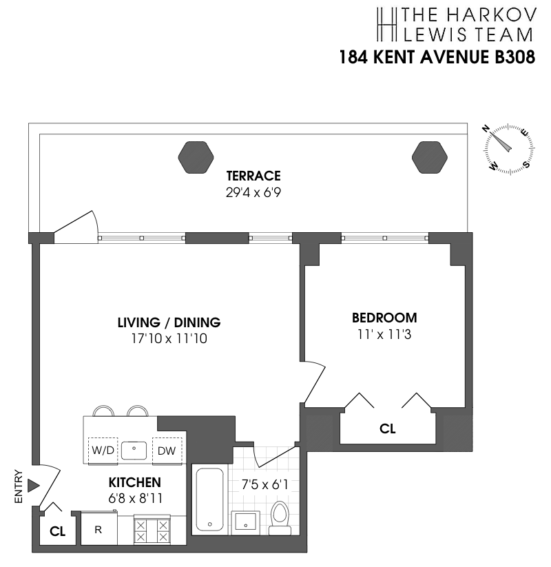 Floorplan for 184 Kent Avenue, B308