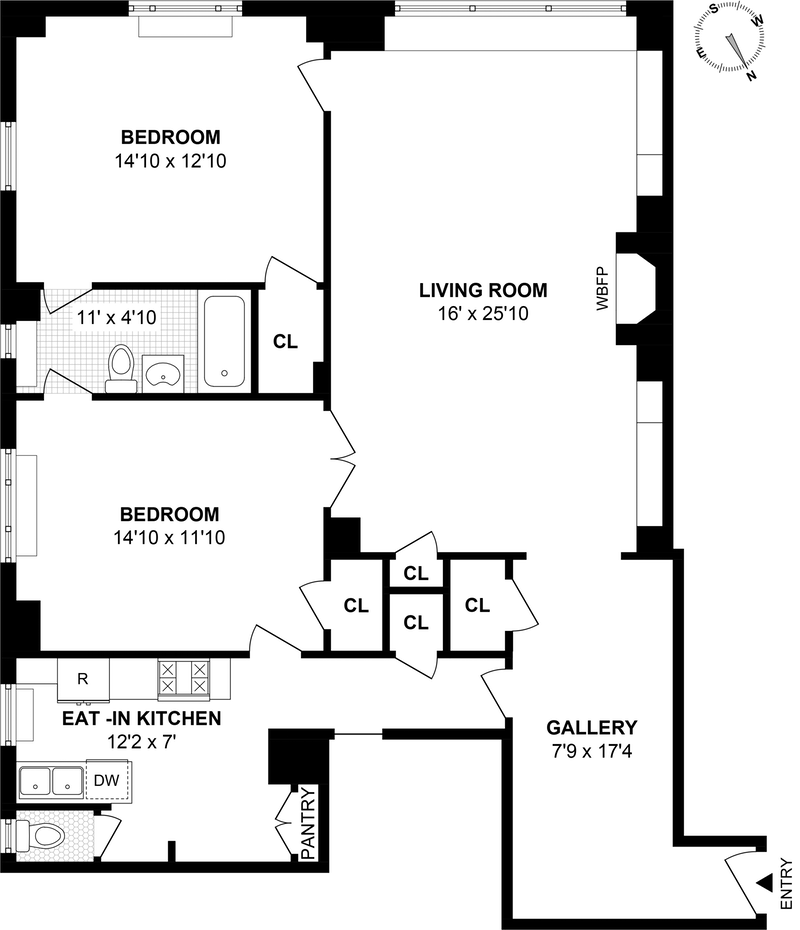 Floorplan for 50 East 10th Street, 3B