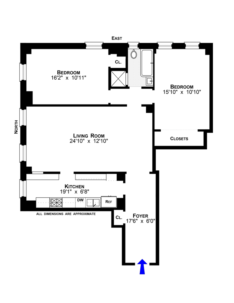 Floorplan for 170 Second Avenue