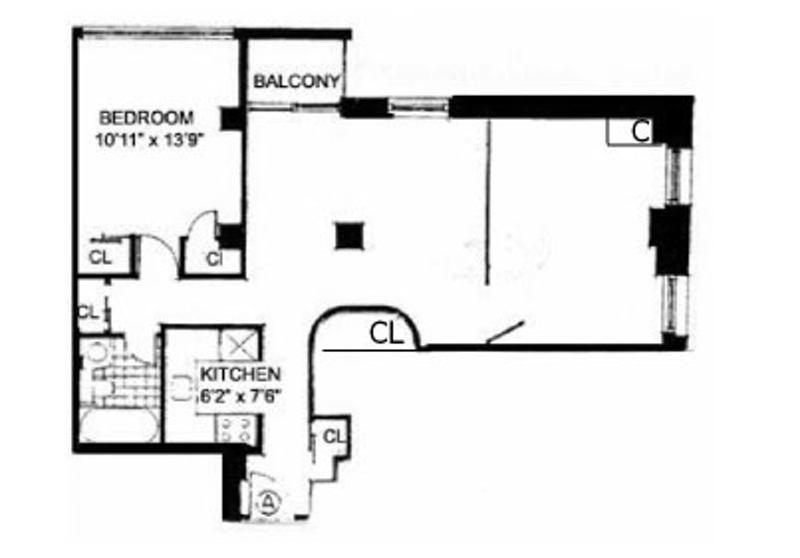 Floorplan for 160 Front Street, 2A