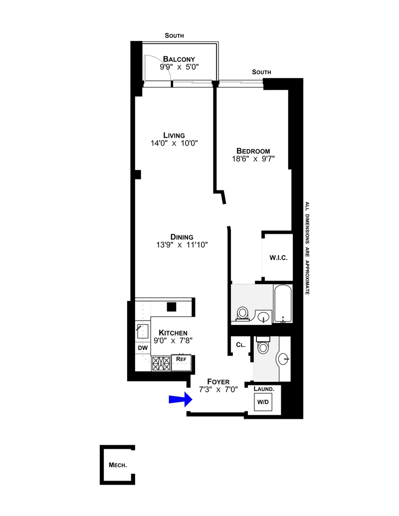 Floorplan for 171 Henry Street, 6C