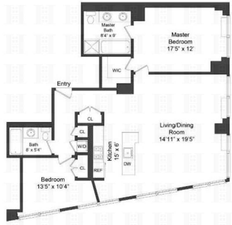 Floorplan for 440 Kent Avenue, 9D