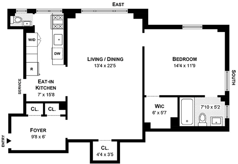 Floorplan for 310 West End Avenue, 7D