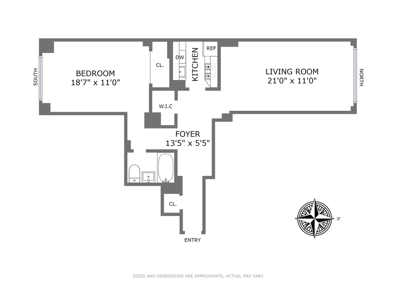 Floorplan for 510 East 86th Street, 1C