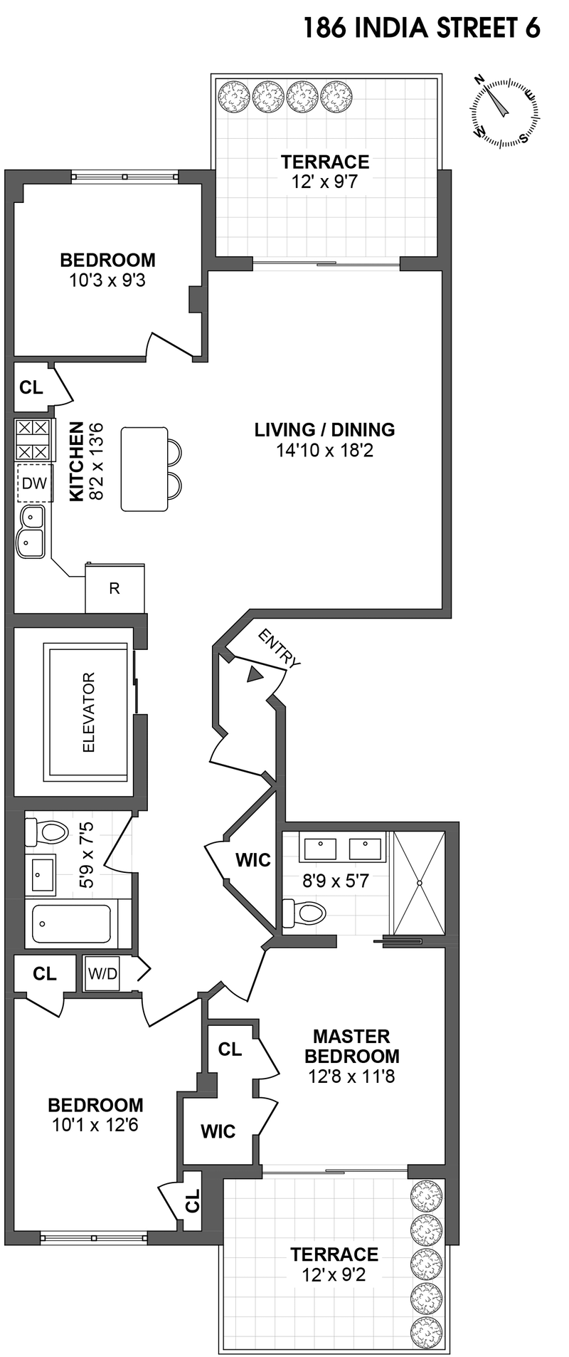 Floorplan for 186 India Street, 6