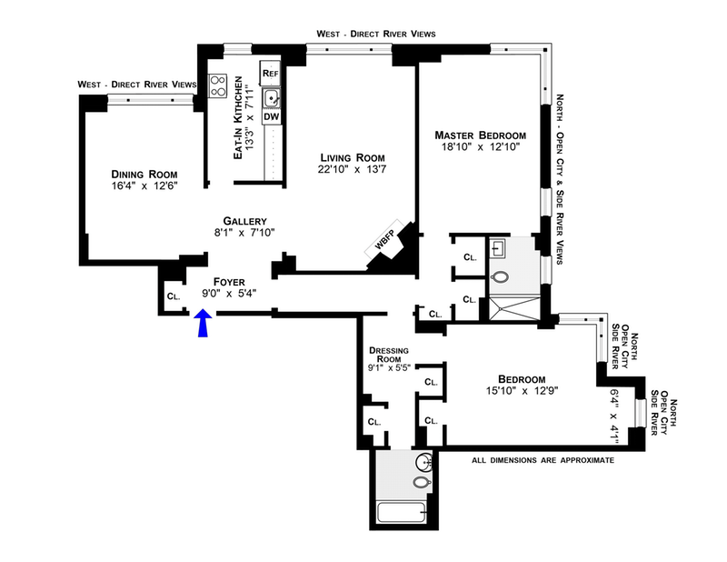 Floorplan for 411 West End Avenue, 19D