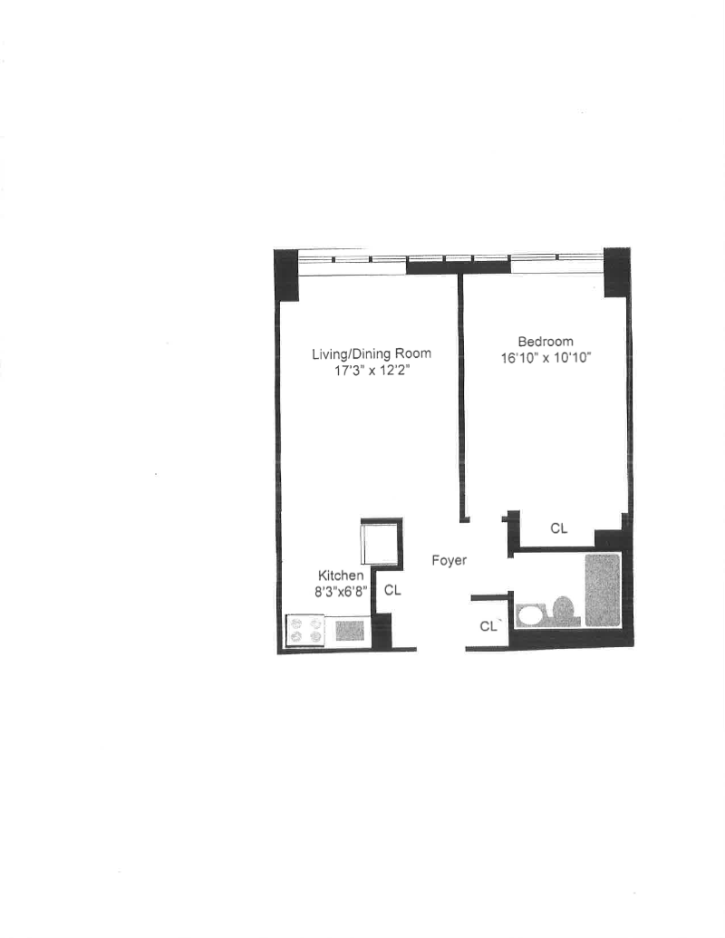 Floorplan for 300 West 110th Street, 18F