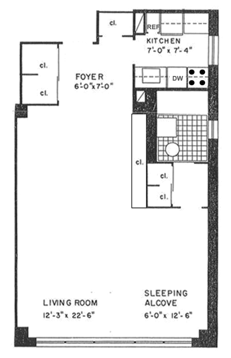 Floorplan for 240 East 55th Street, 6D
