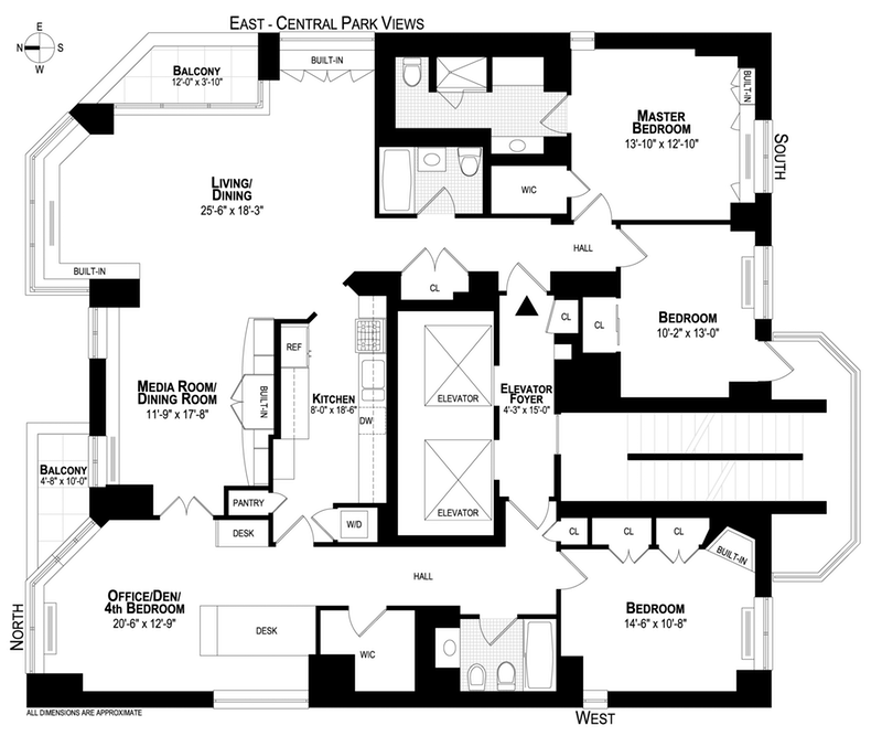 Floorplan for 22 West 66th Street, 16