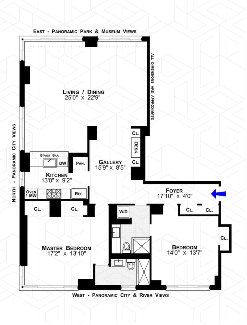 Floorplan for 101 West 79th Street, 21C