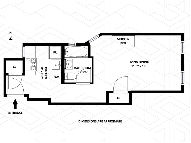 Floorplan for 326 West 43rd Street, 2RE