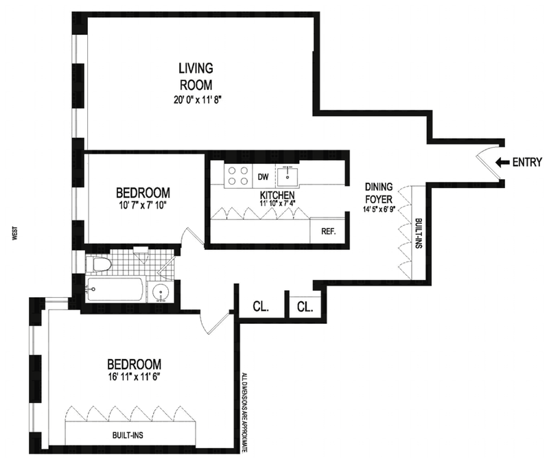 Floorplan for 41 -42 50th Street, 6B