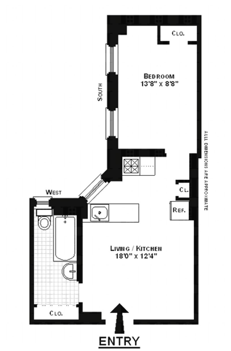 Floorplan for 140 West 71st Street, 3B