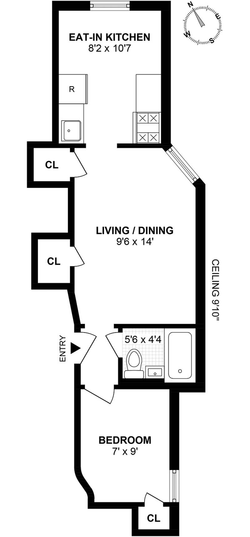 Floorplan for 359 West 126th Street, 1B