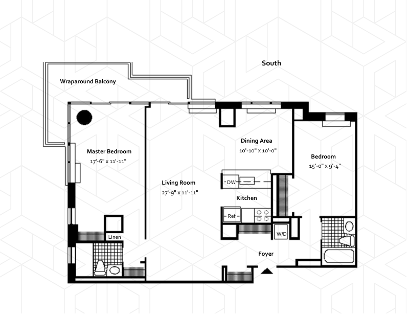 Floorplan for 161 West 61st Street, 17G