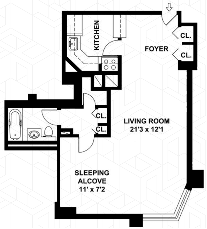 Floorplan for 300 East 40th Street, 23L