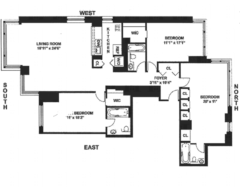 Floorplan for 524 East 72nd Street, 41DE