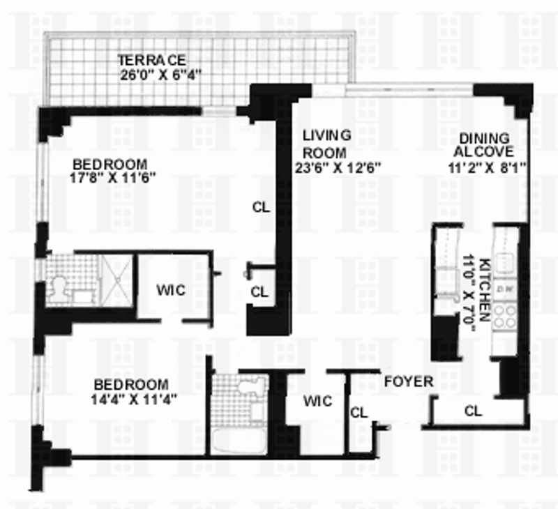 Floorplan for 140 West End Avenue, 8H