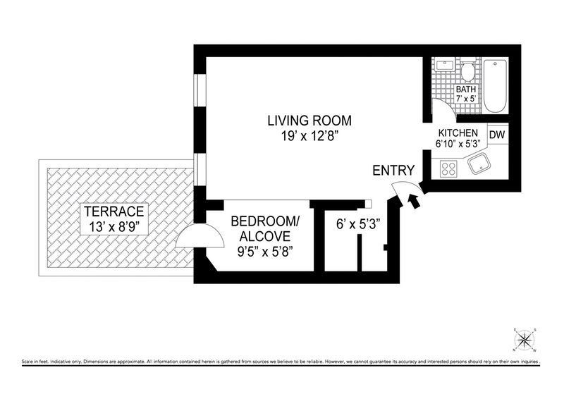 Floorplan for 305 West 89th Street, 2R