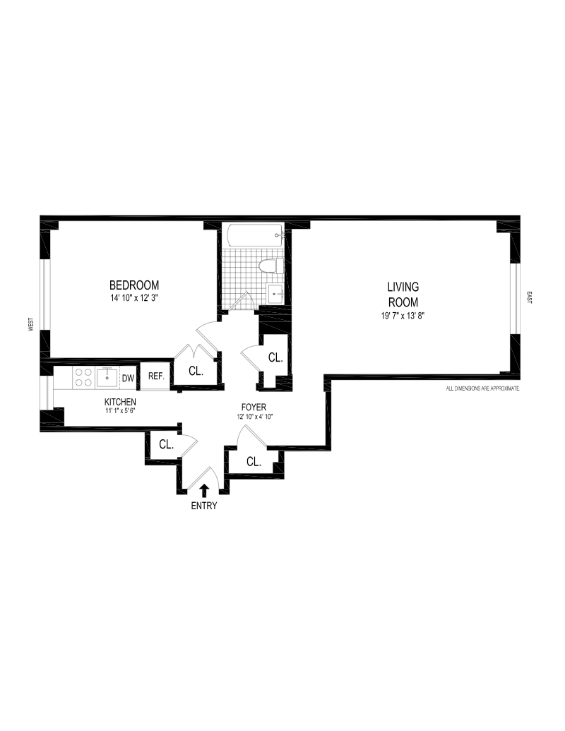 Floorplan for 56 Seventh Avenue, 10H