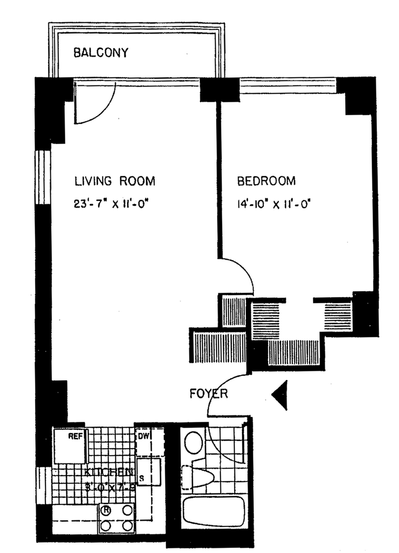 Floorplan for 236 East 47th Street, 26B