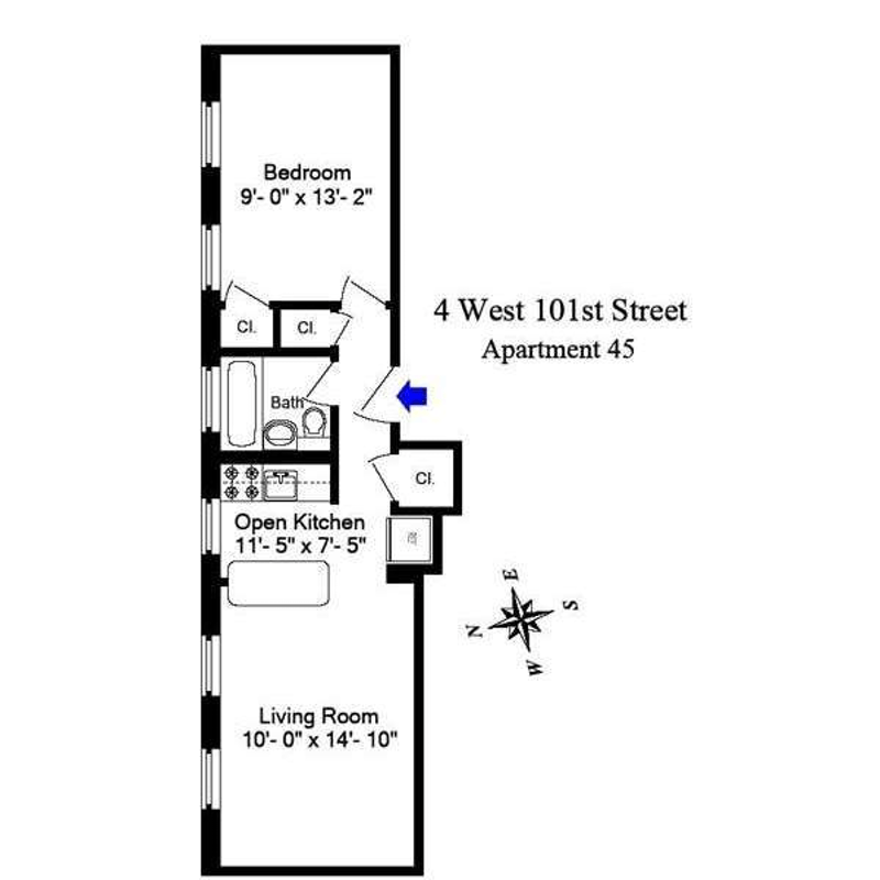 Floorplan for 4 West 101st Street, 45