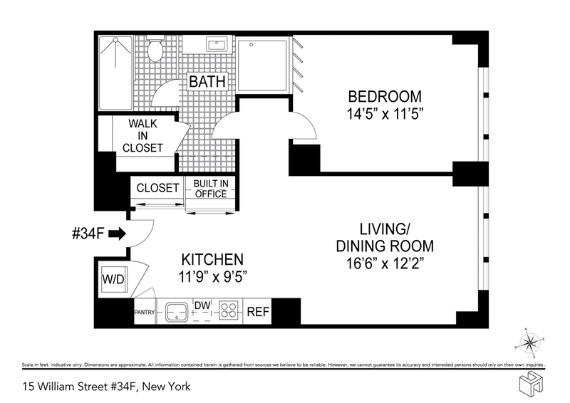 Floorplan for 15 William Street, 34F
