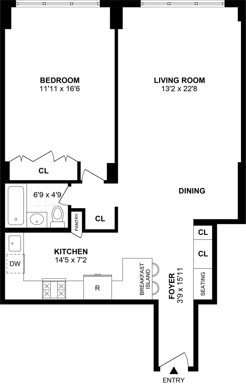 Floorplan for 102 -30 66th Road, 29K