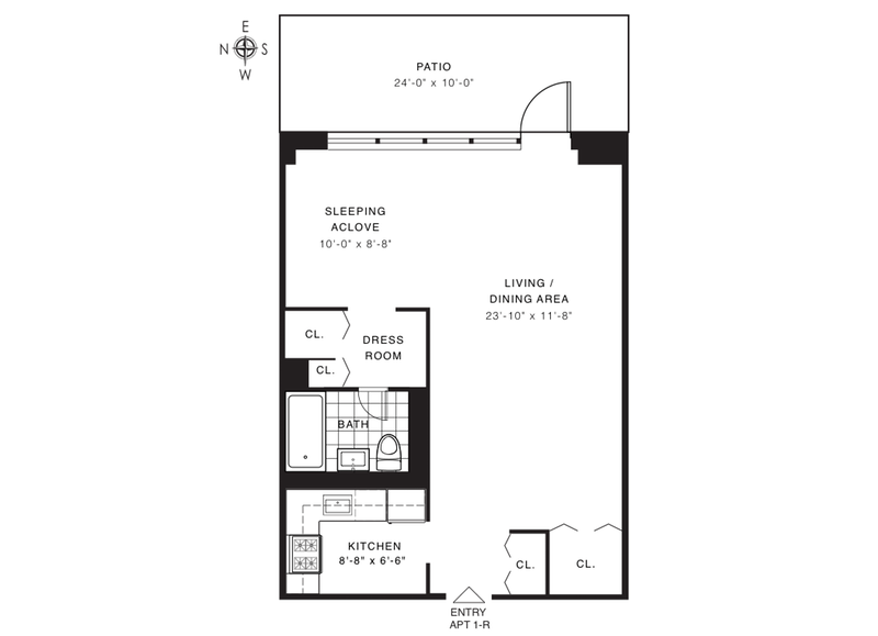 Floorplan for 555 Kappock Street, 1R