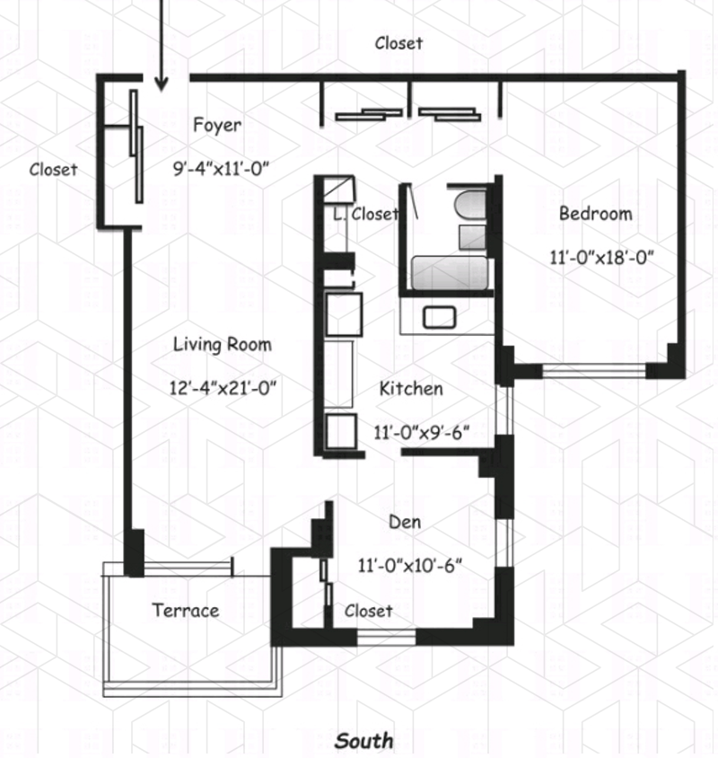 Floorplan for 1020 Grand Concourse, 23/O