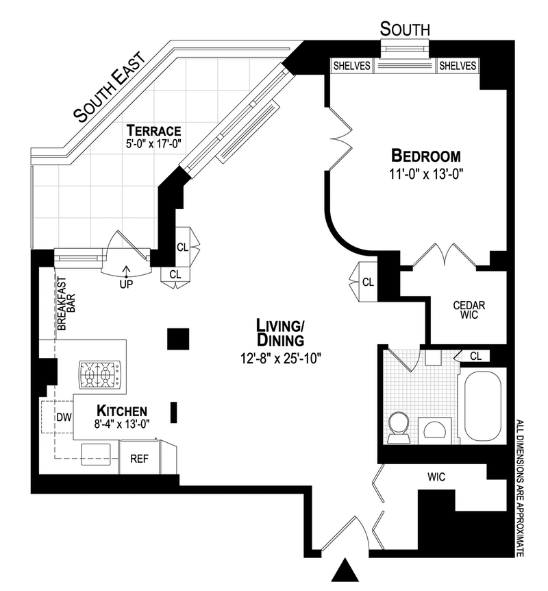 Floorplan for Beautiful 1BR And Terrace  24Hr Dm