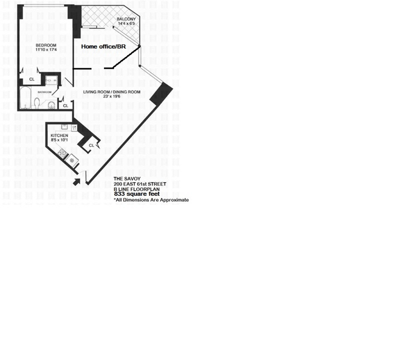 Floorplan for 200 East 61st Street, 7B