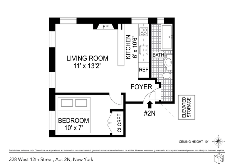 Floorplan for 328 West 12th Street, 2N