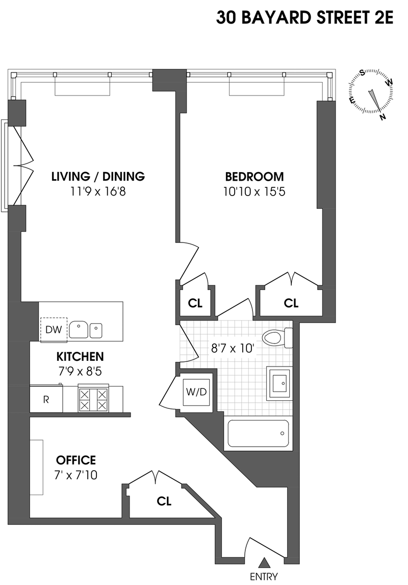 Floorplan for 30 Bayard Street, 2E