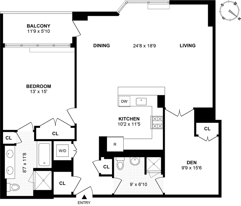Floorplan for 700 Grove Street, 7E