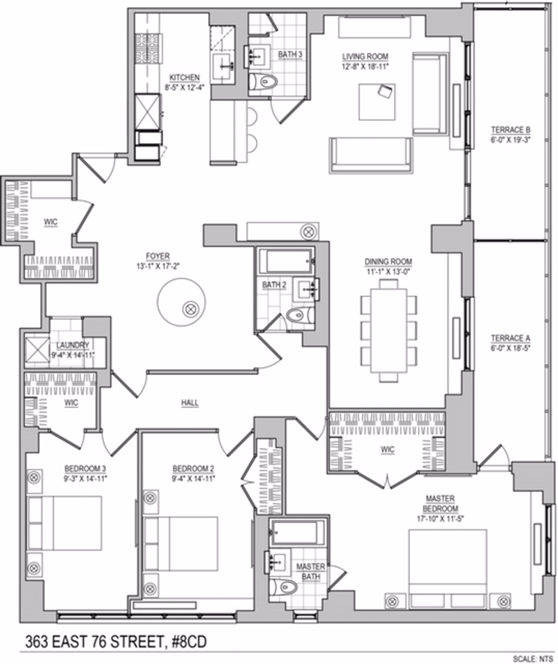 Floorplan for 363 East 76th Street, 8CD